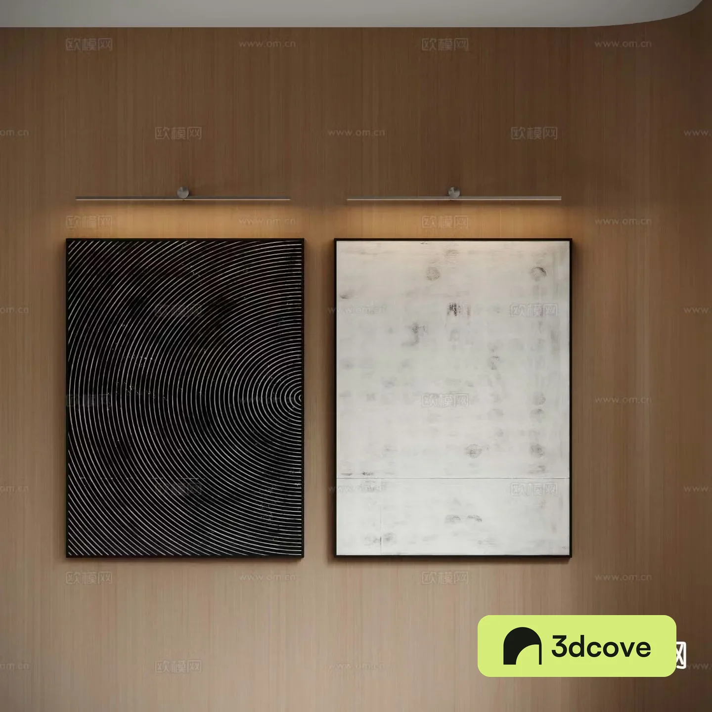 Modern decorative painting geometric hanging painting mirror headlight