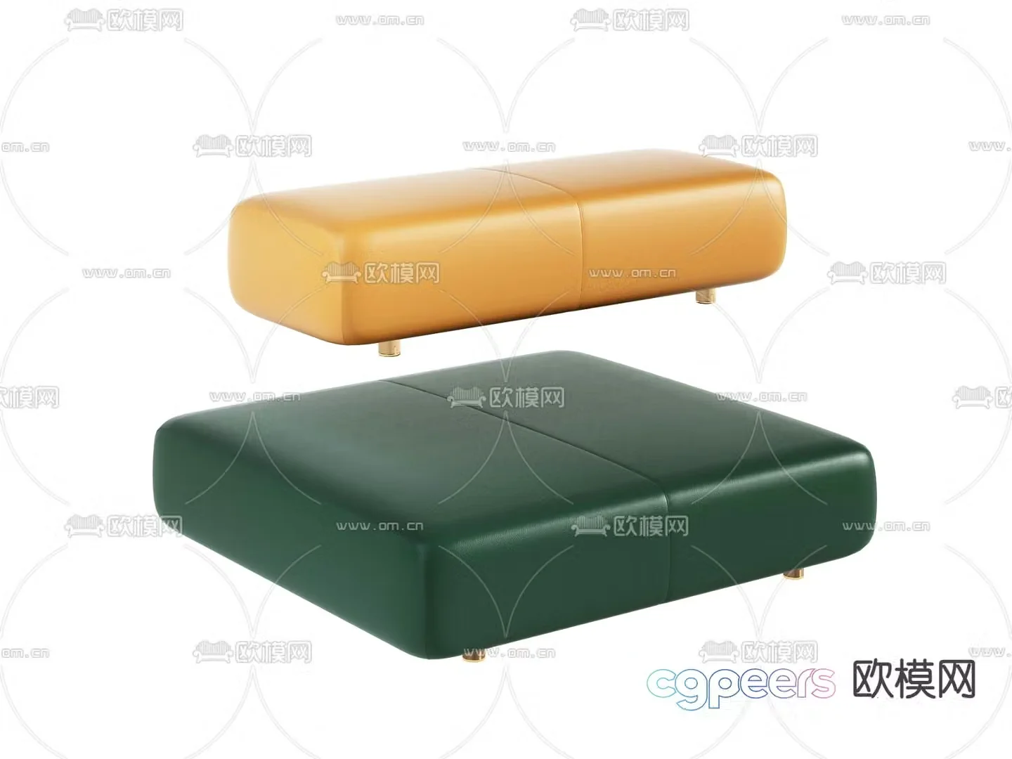 Modern footrest sofa stool 3d model