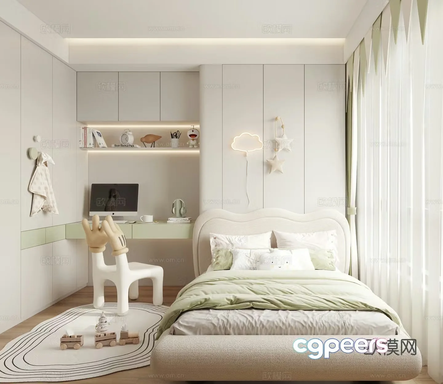 Children’s room tatami multifunctional room desk 3D model