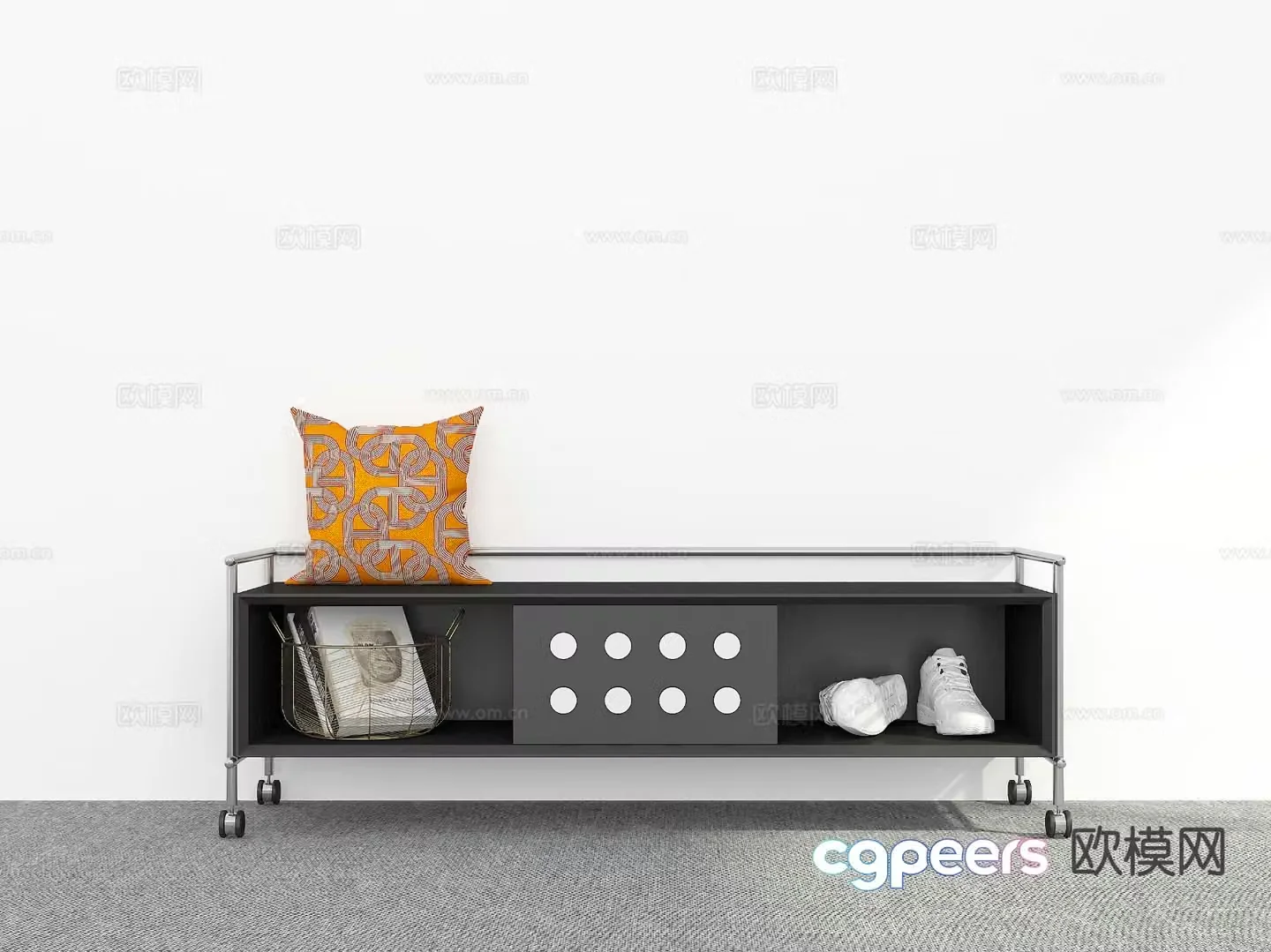 Modern shoe changing stool 3d model