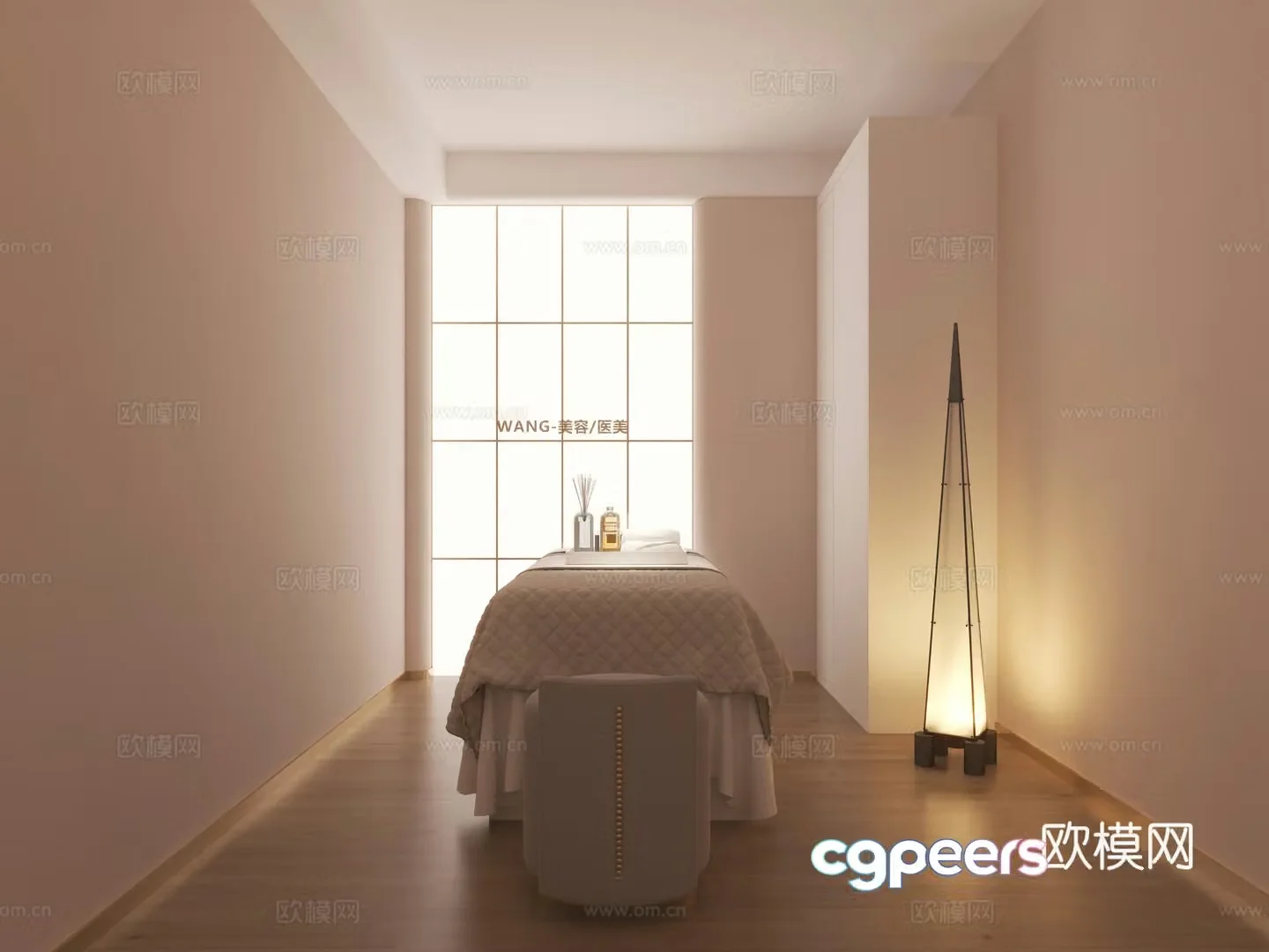 Modern minimalist corridor_floor lamp_beauty salon_beauty_technology beauty_head therapy store 3d model