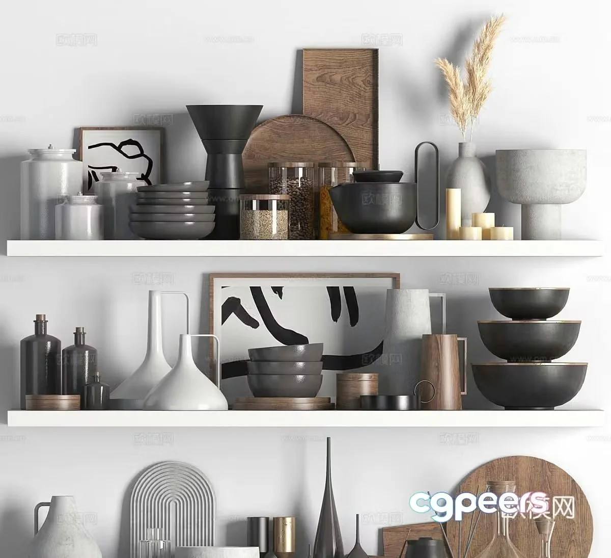 Modern kitchen ornaments Nordic kitchen ornaments Decorative ornaments Dish Kitchen supplies Wine glass 3d model