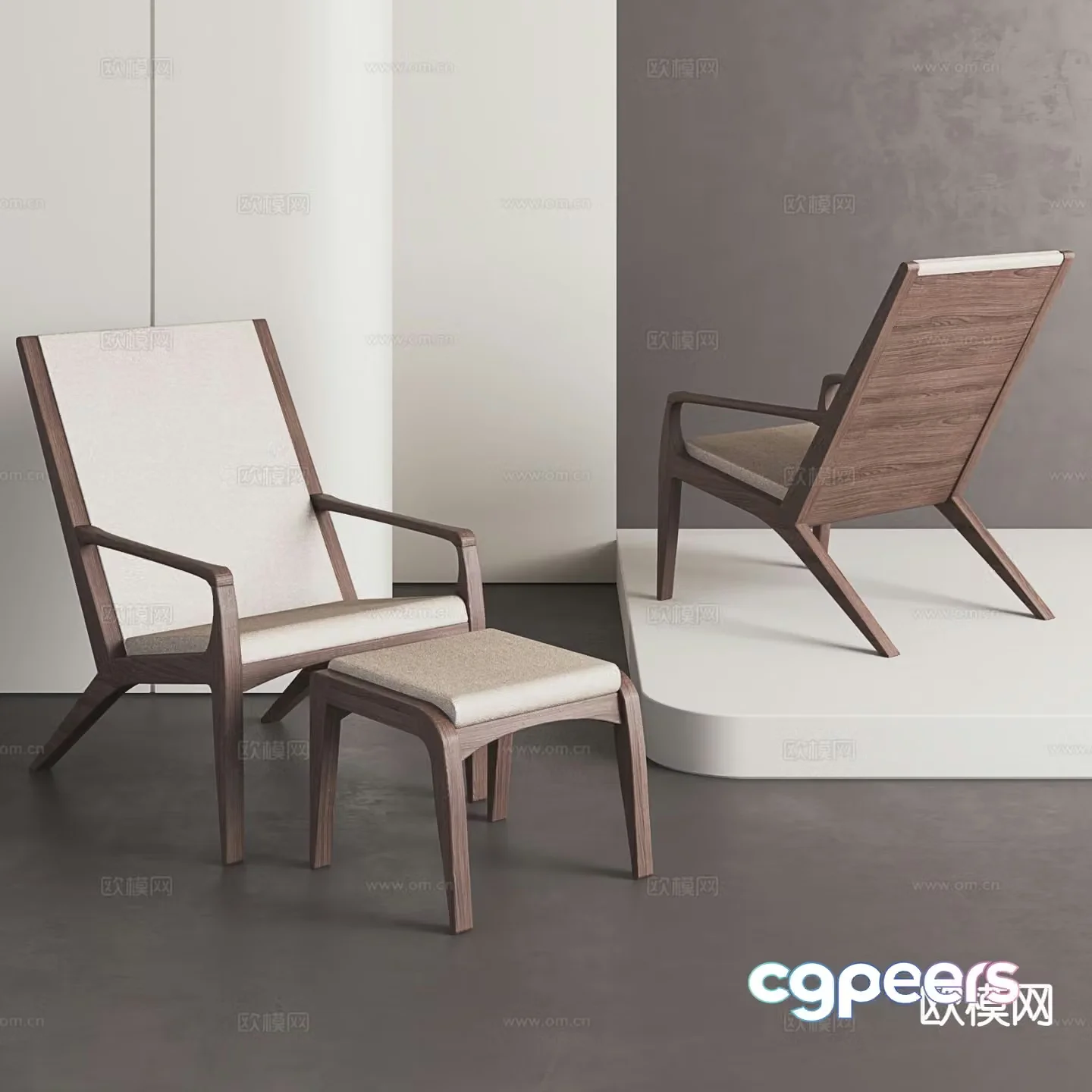 Medieval style chair leisure chair 3d model