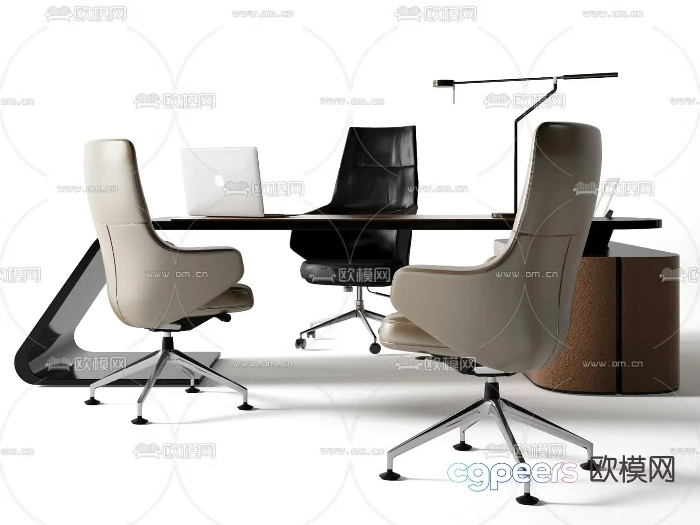 Modern executive desk boss desk 3D model