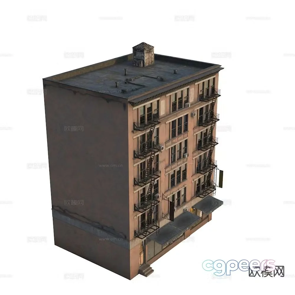 Residential building exterior small bungalow 3D model