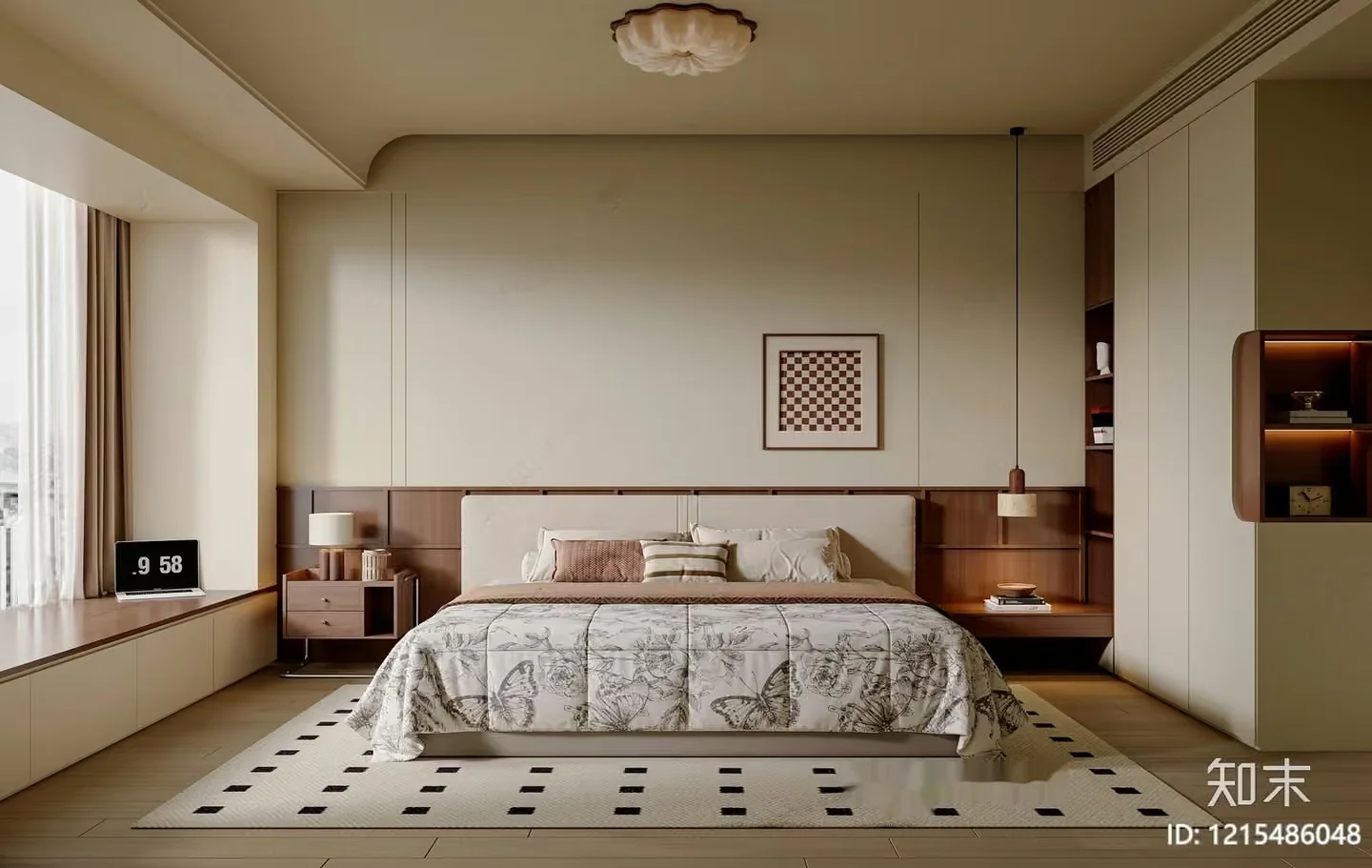 Cozy Modern Bedroom 3D Model – 16098 – VRAY Render