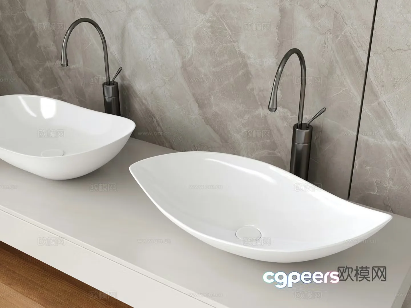 Modern wash basin washbasin countertop basin 3d model