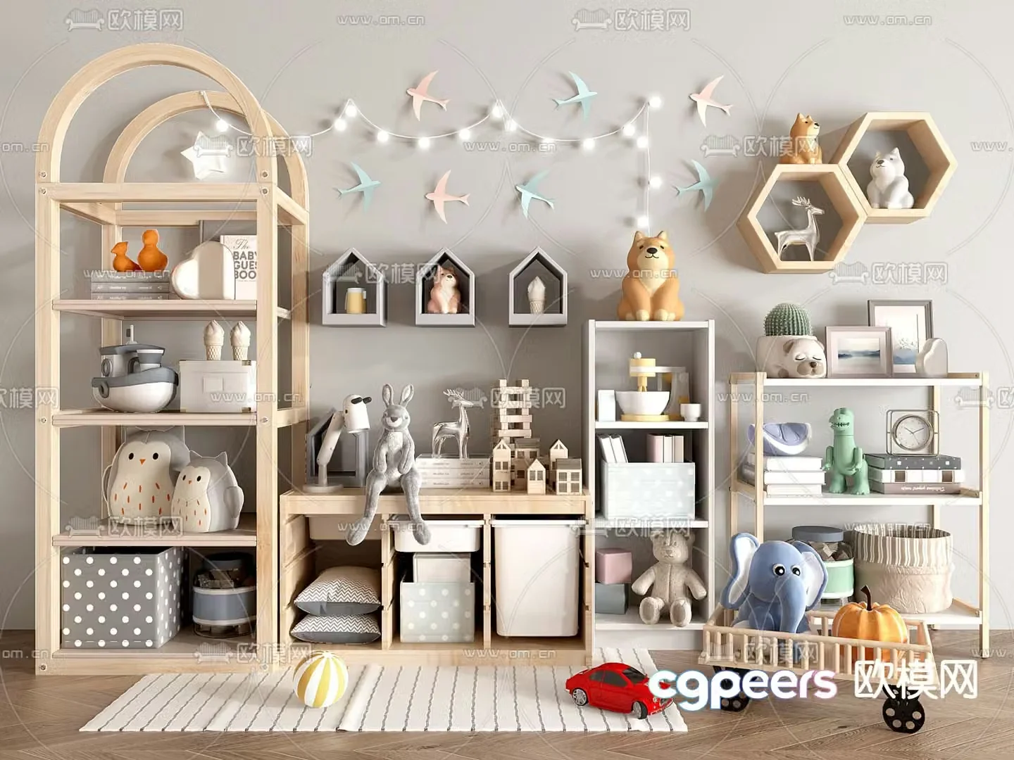 Children’s bookcase toys children’s ornaments 3d model