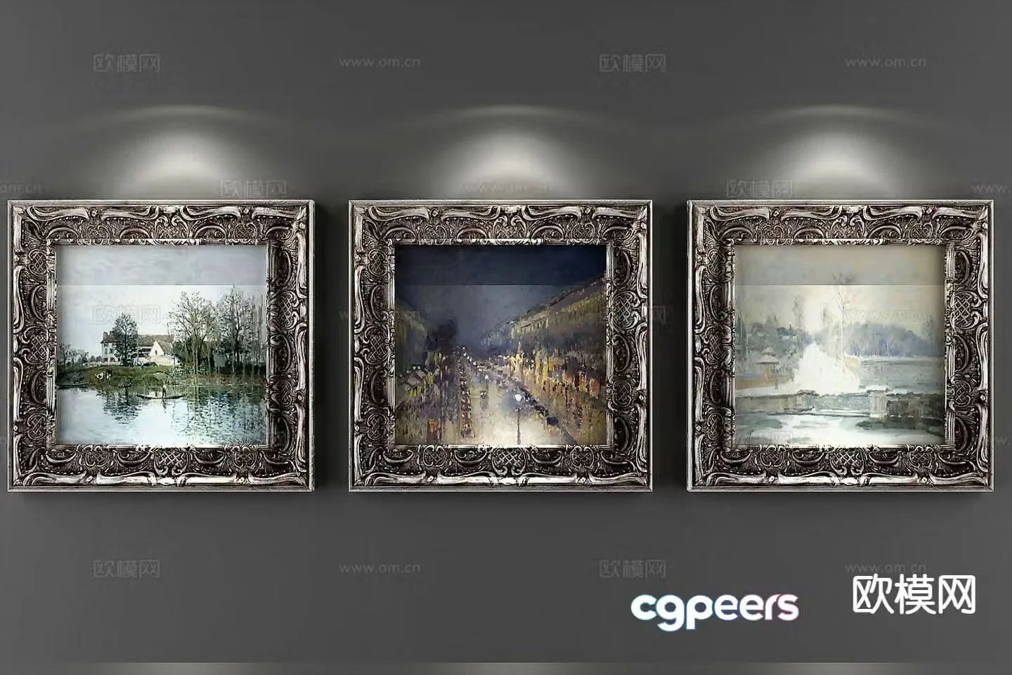 European decorative painting art painting 3d model