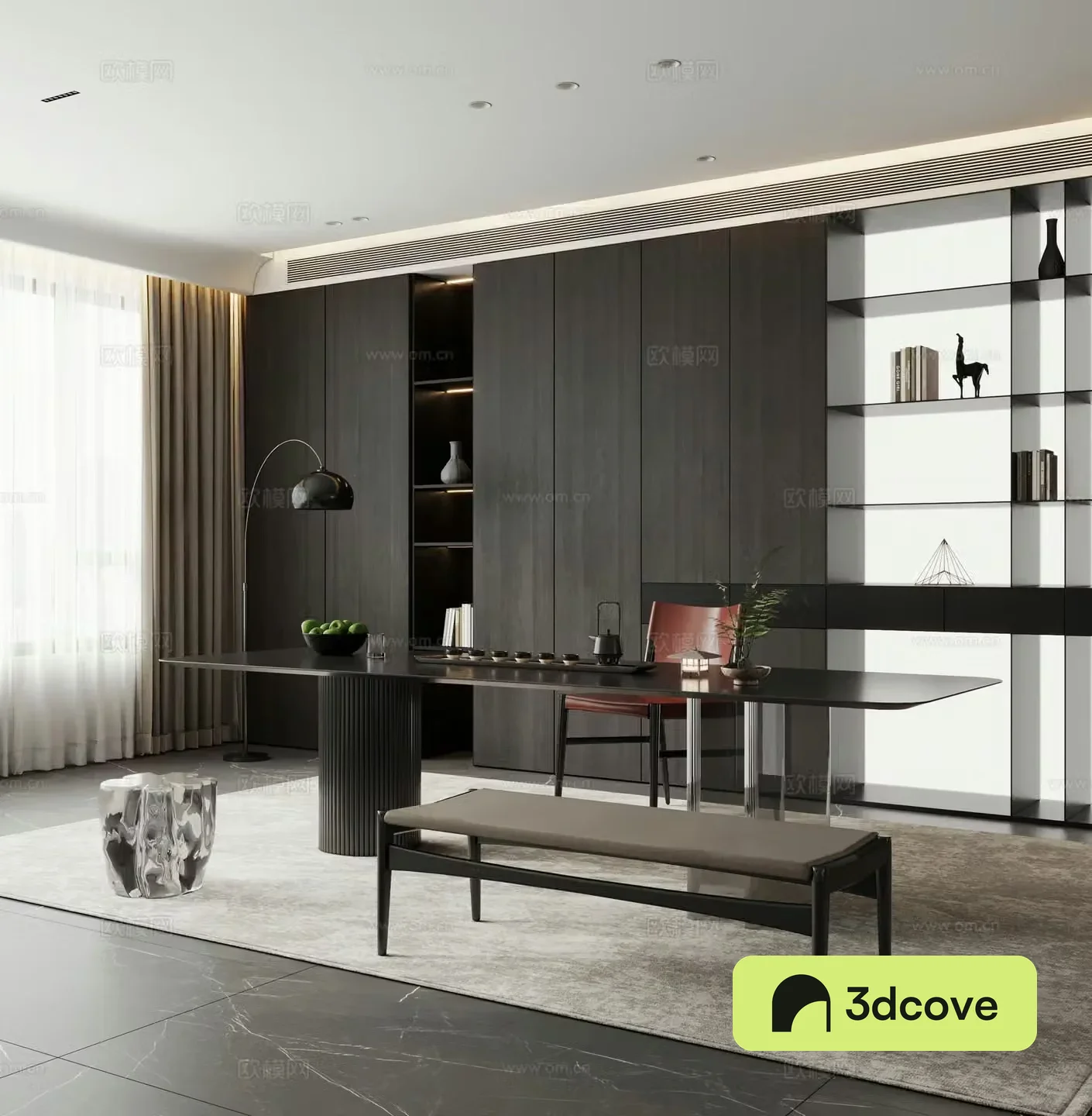 Modern Italian tea room Club tea room Office tea room Villa tea room
