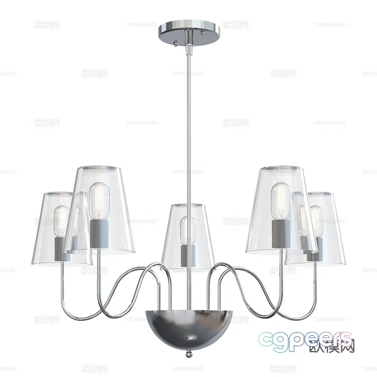 Modern light luxury decorative chandeliers 3d model