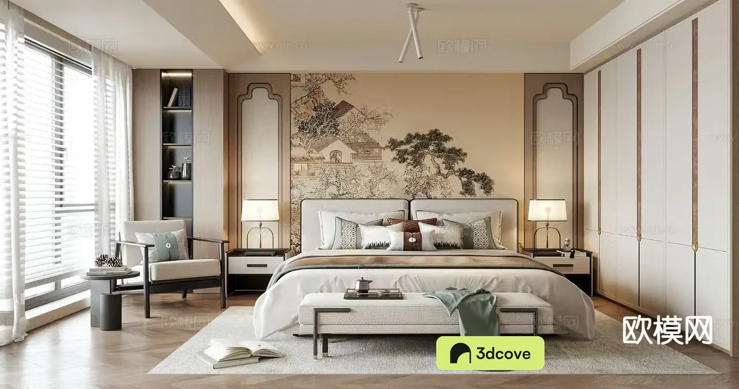 New Chinese style bedroom master bedroom