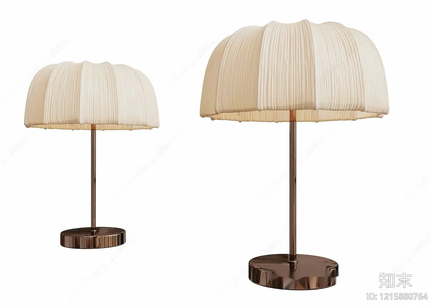 A Table Lamp With A Pleated Shade 3D Model – 10656 – VRAY Render