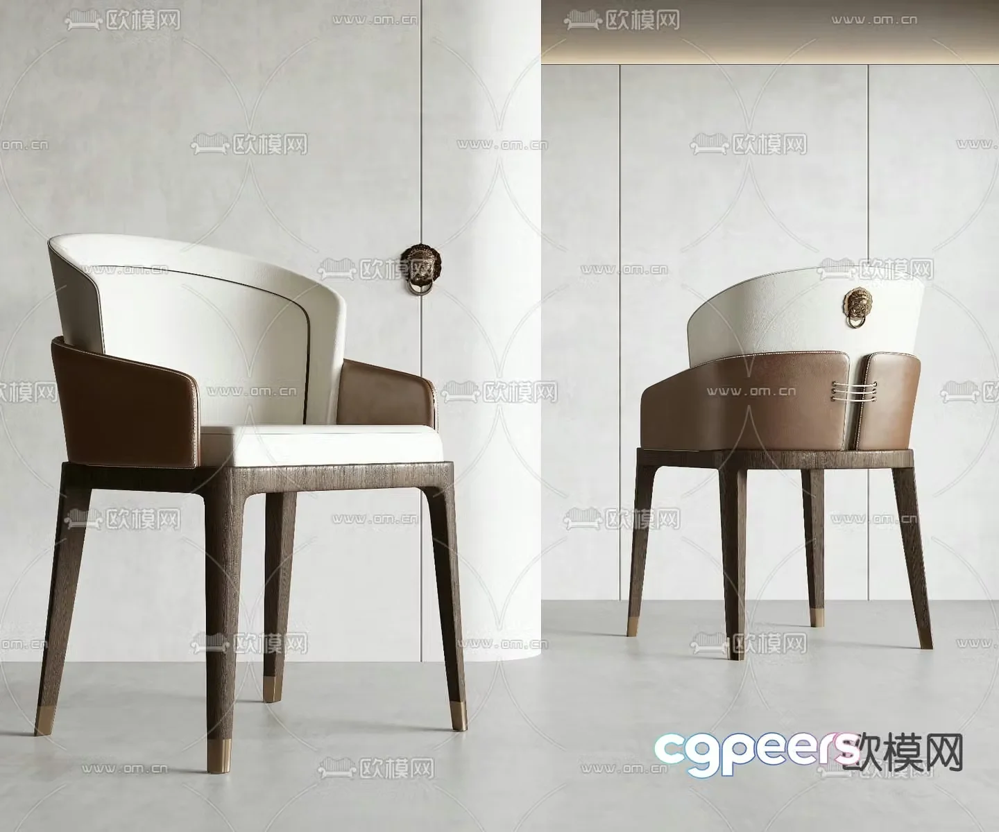 New Chinese style single chair dining chair 3d model