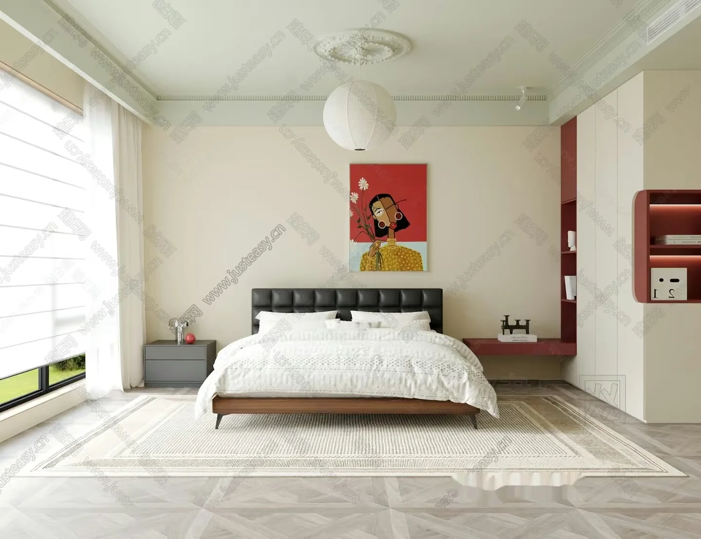 Cozy Bedroom 3D Model – 1569 – VRAY Render