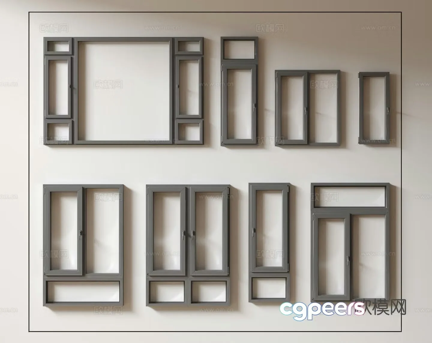 Modern windows floor-to-ceiling windows balcony windows bay windows bedroom windows sliding windows 3d model
