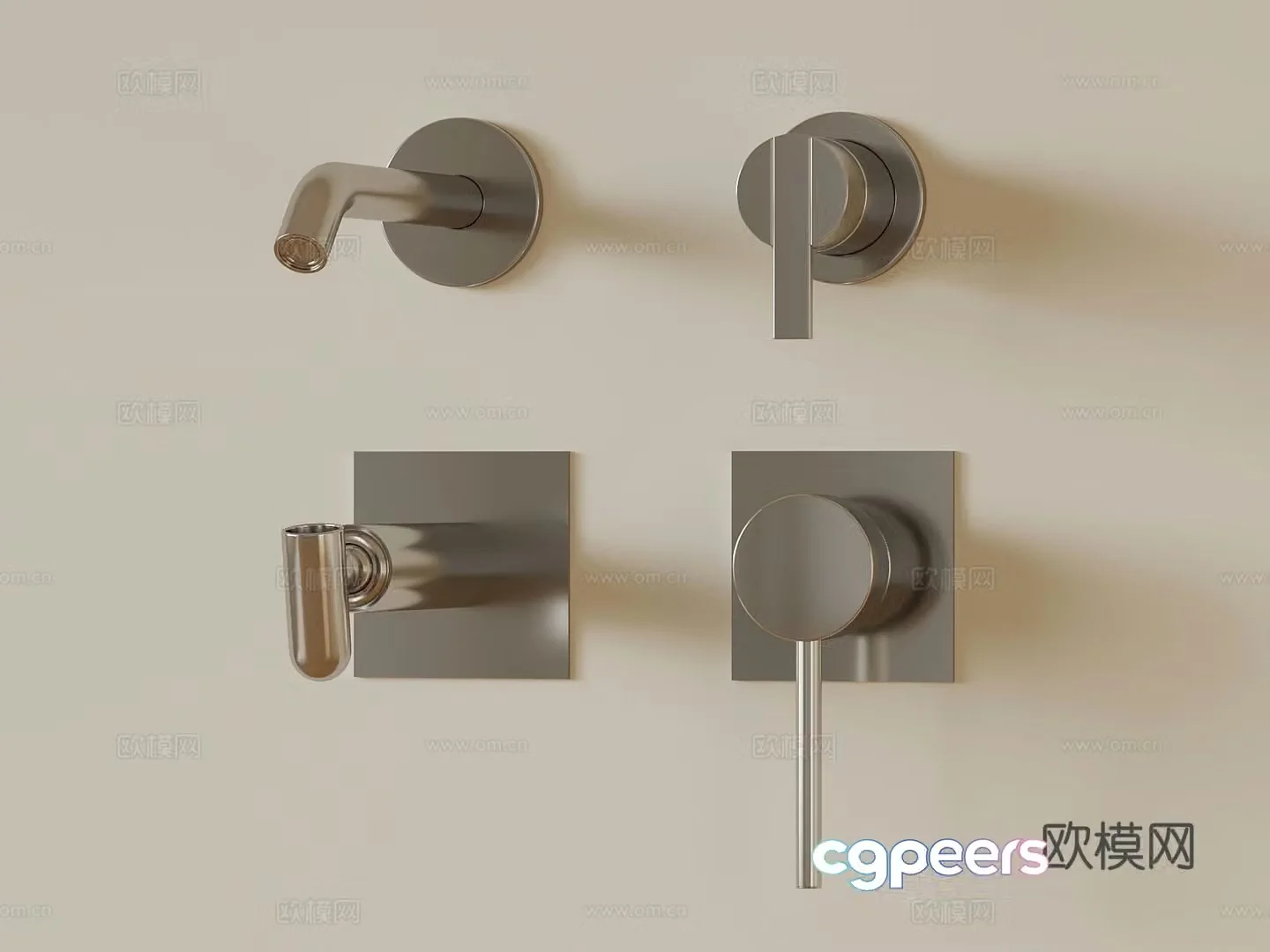 Modern wall drain faucet 3d model