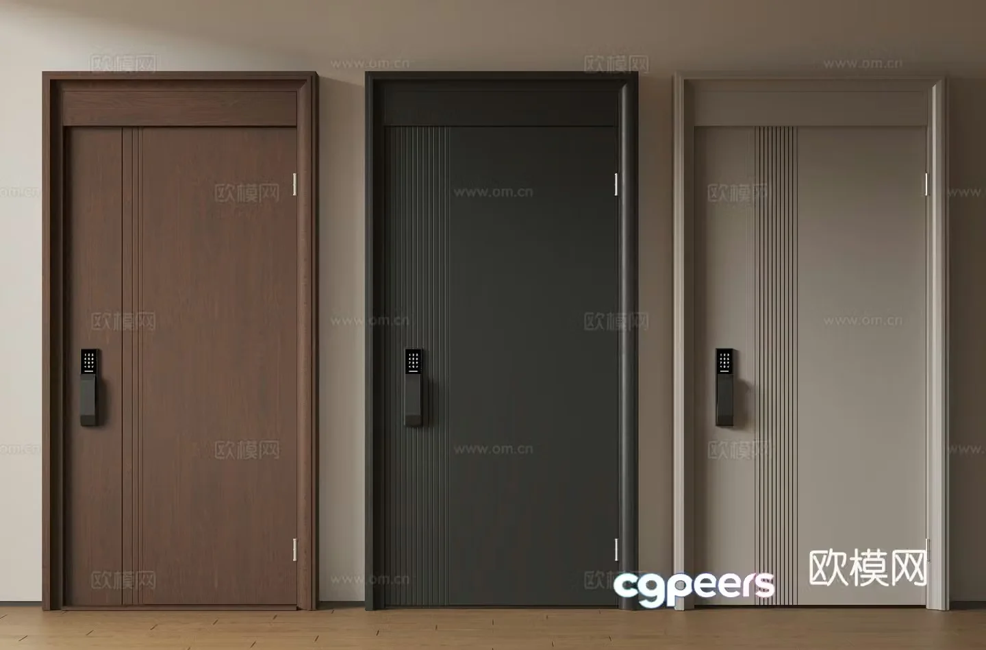 Modern minimalist entrance door medieval security door single opening door mother and child door main door password door 3D model