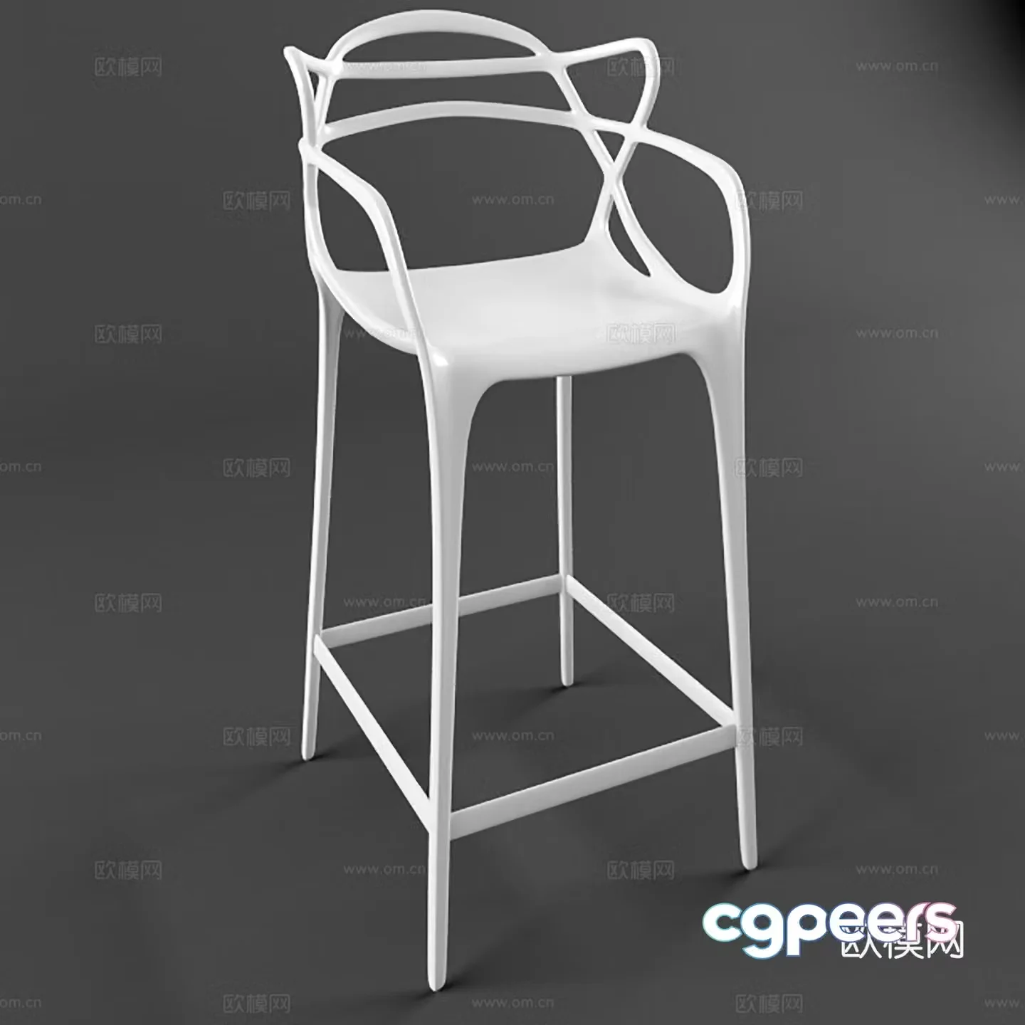 Modern bar chair special shape bar chair cafe restaurant bar chair 3d model