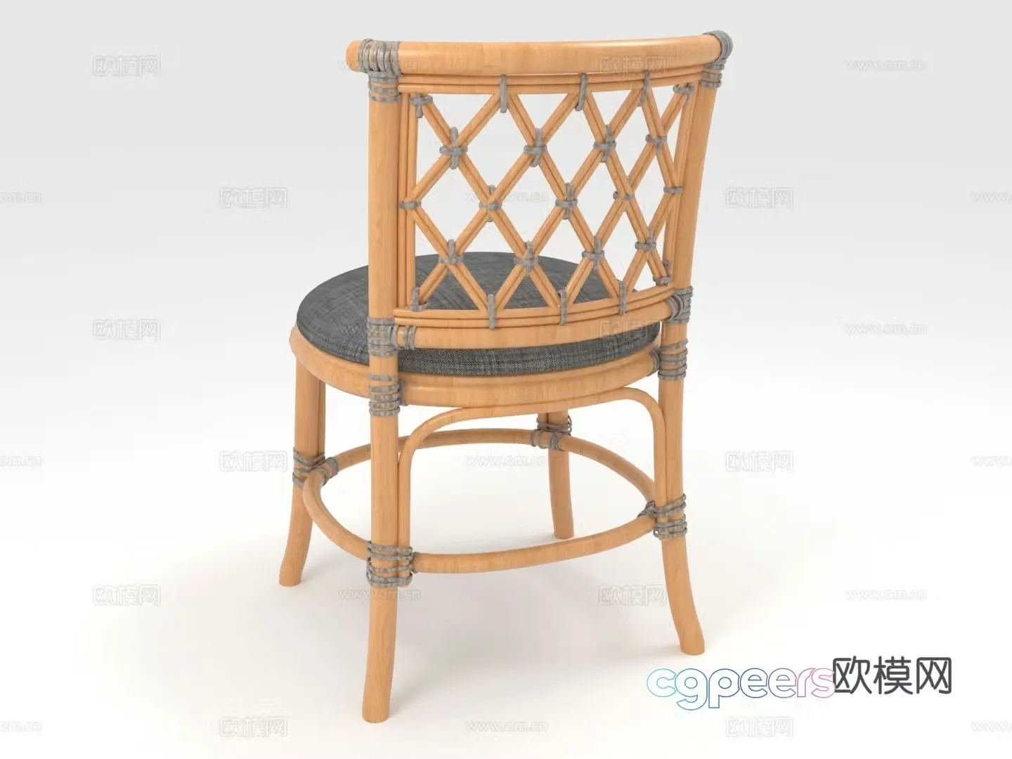 Wooden chair Bar chair High chair Chair 3d model