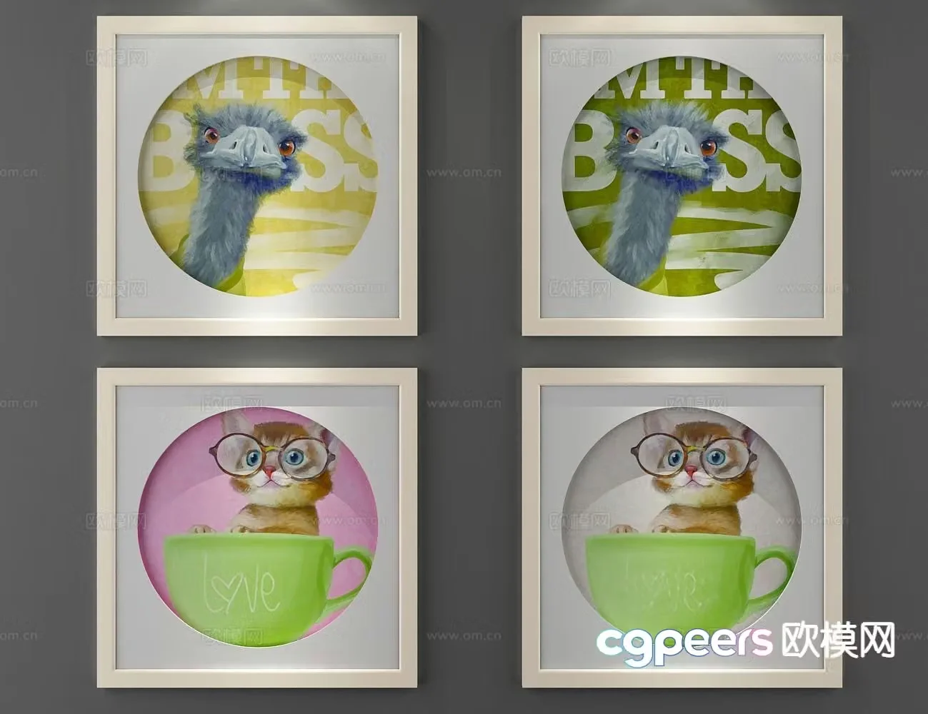 Art painting cartoon painting decorative painting 3d model