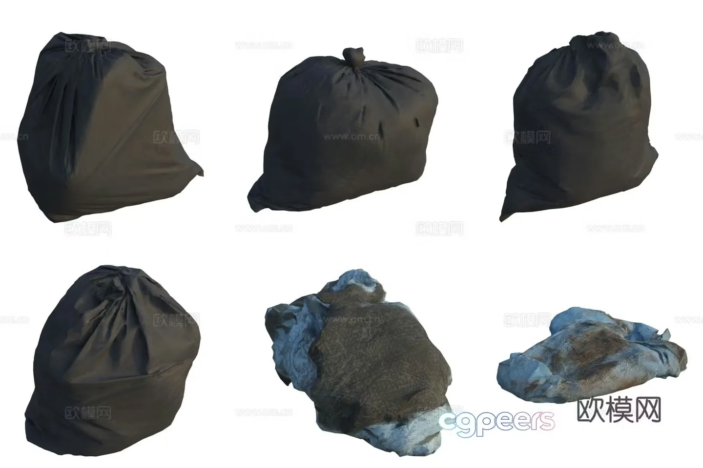 Garbage bag dirty handkerchief 3d model