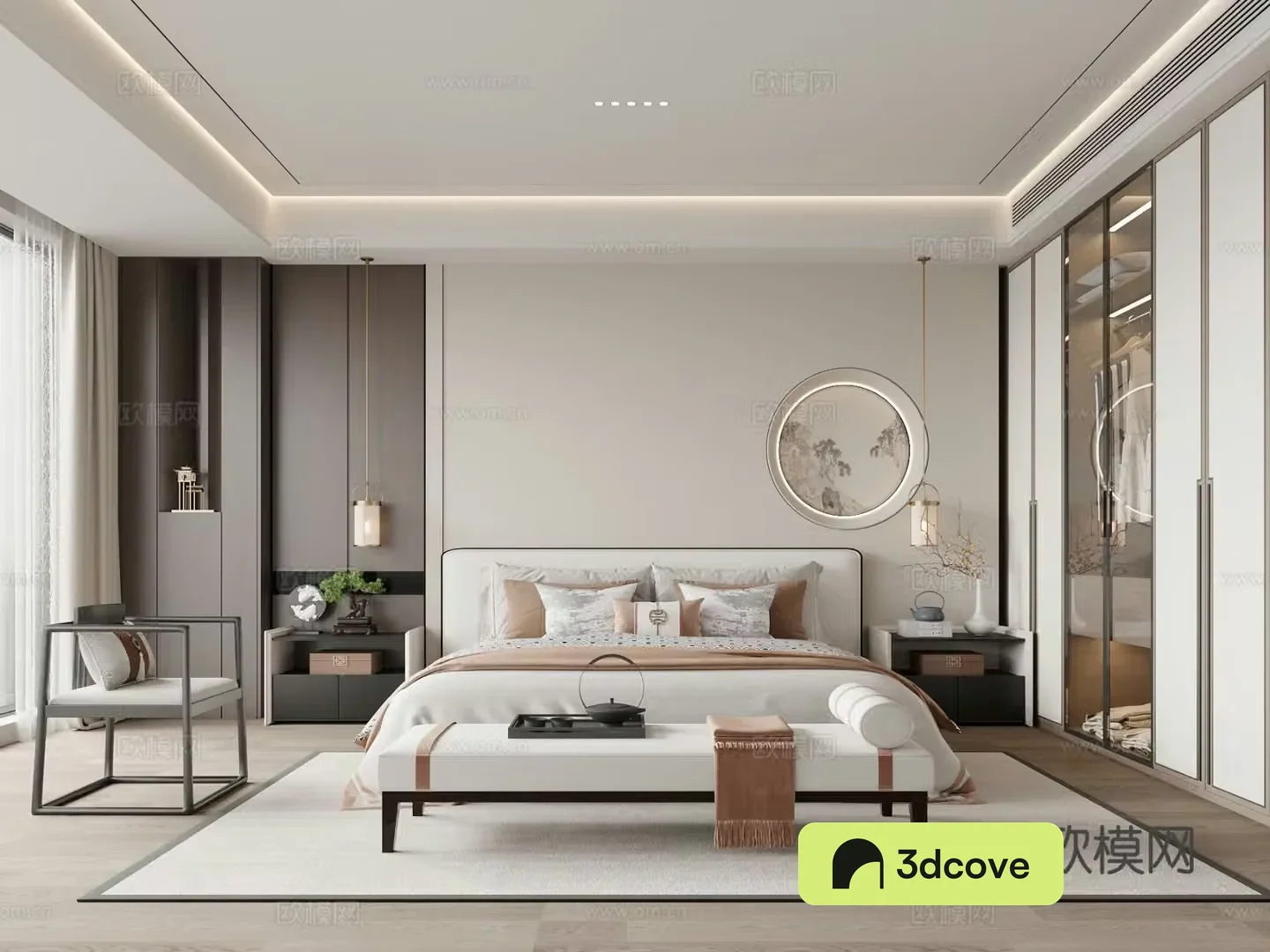 New Chinese style bedroom master bedroom