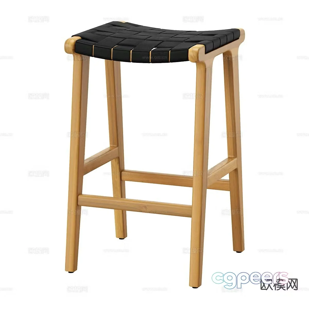 Nordic bar stool bar stool high stool 3d model
