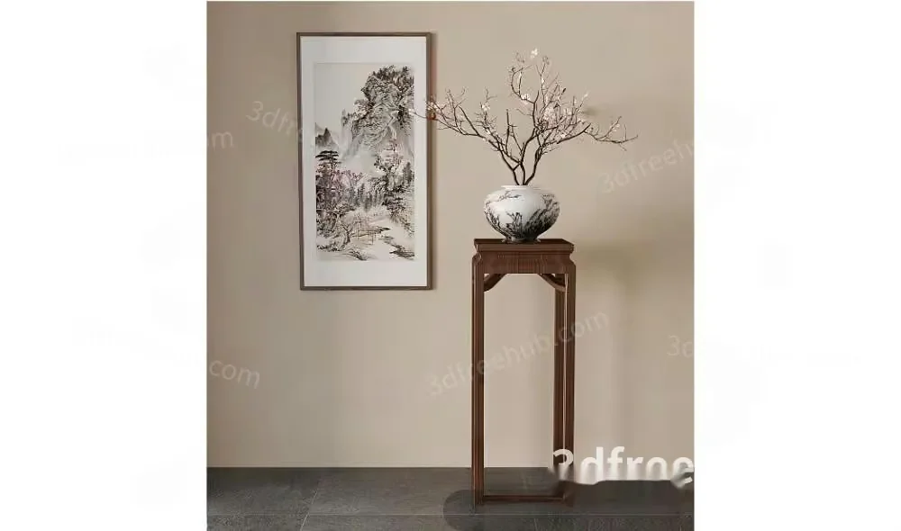 A Vase On A Table 3D Model – 19641 – VRAY Render