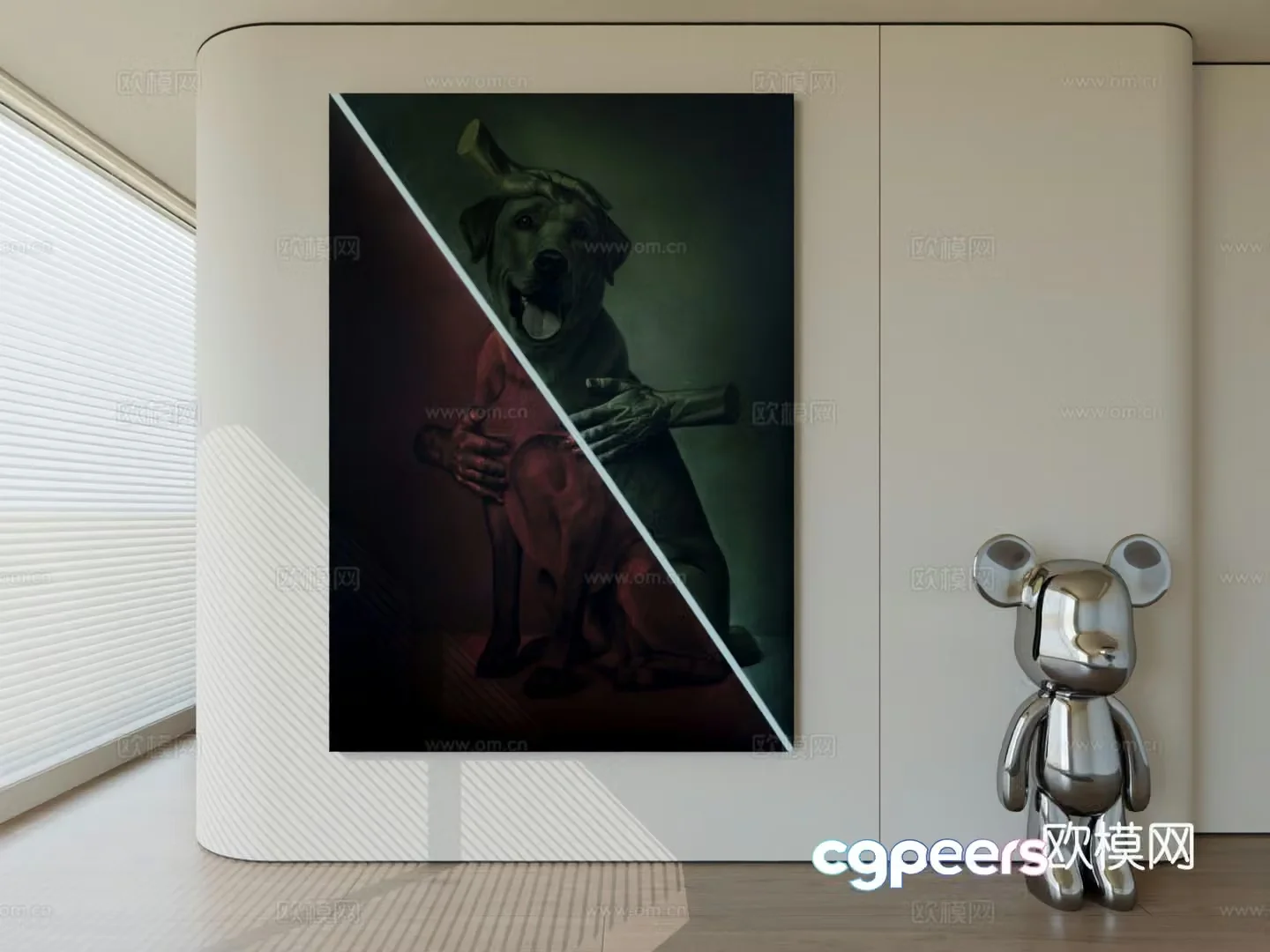 Modern minimalist hanging painting abstract art hanging painting 3d model