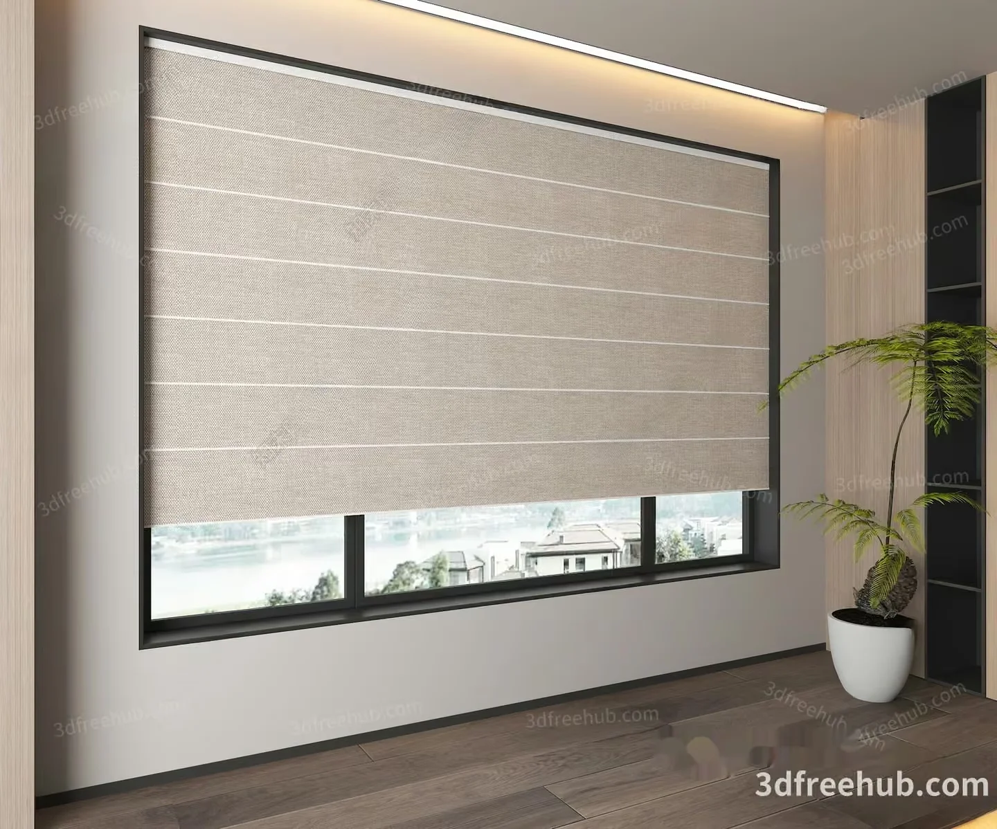 Modern Window Treatment 3D Model – 1702 – VRAY Render