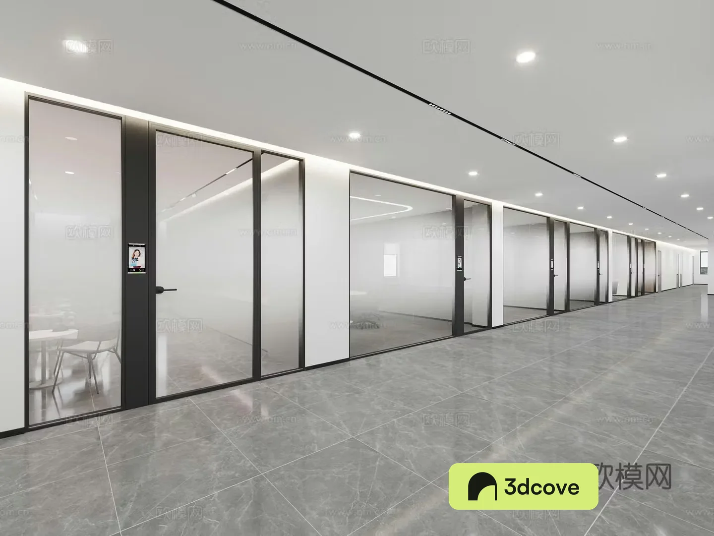 Glass partition gradient film