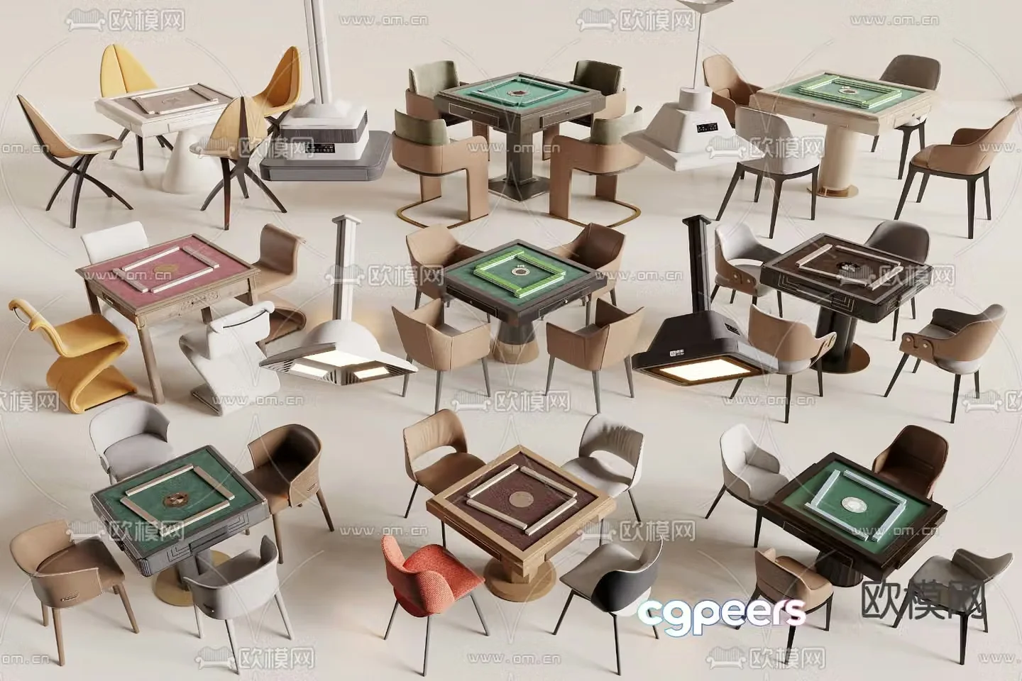 Mahjong table chess table 3d model