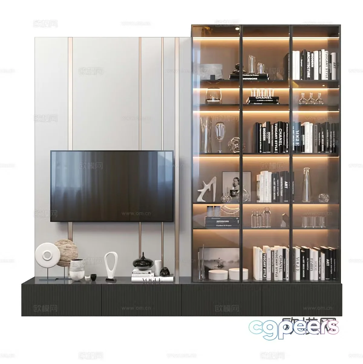 3d model of TV wall
