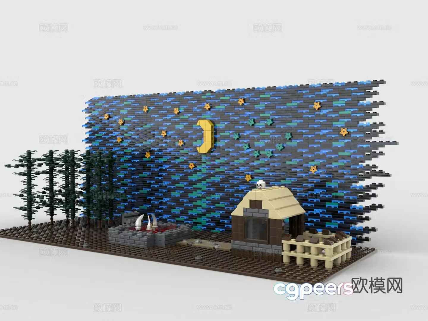 LEGO LEGO toys building blocks starry sky cabin 3d model