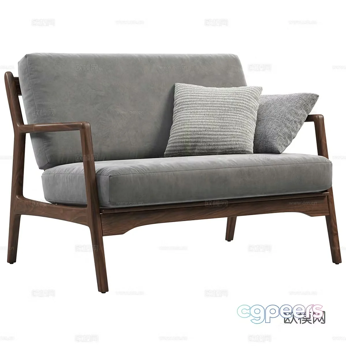 3d model of double sofa