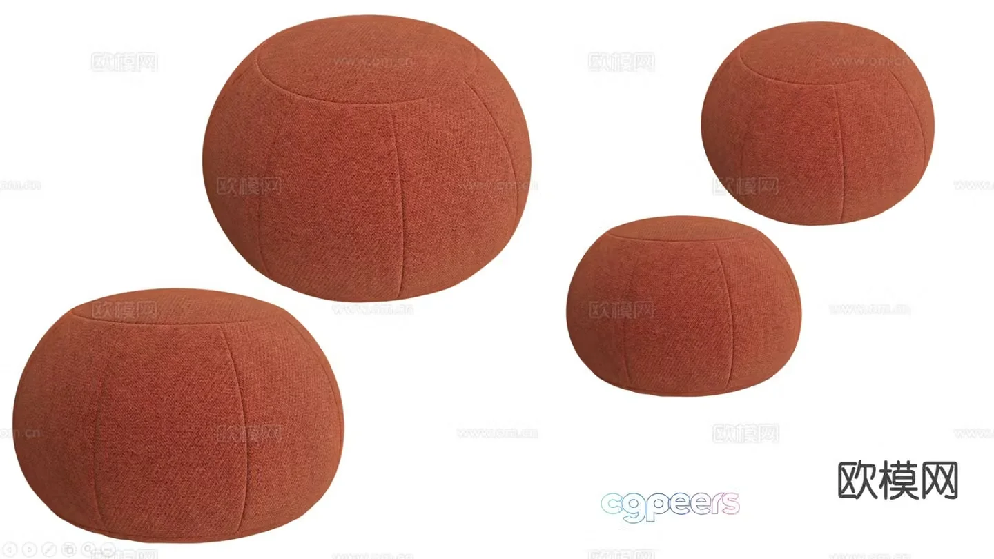 Round stool sofa stool low stool 3d model
