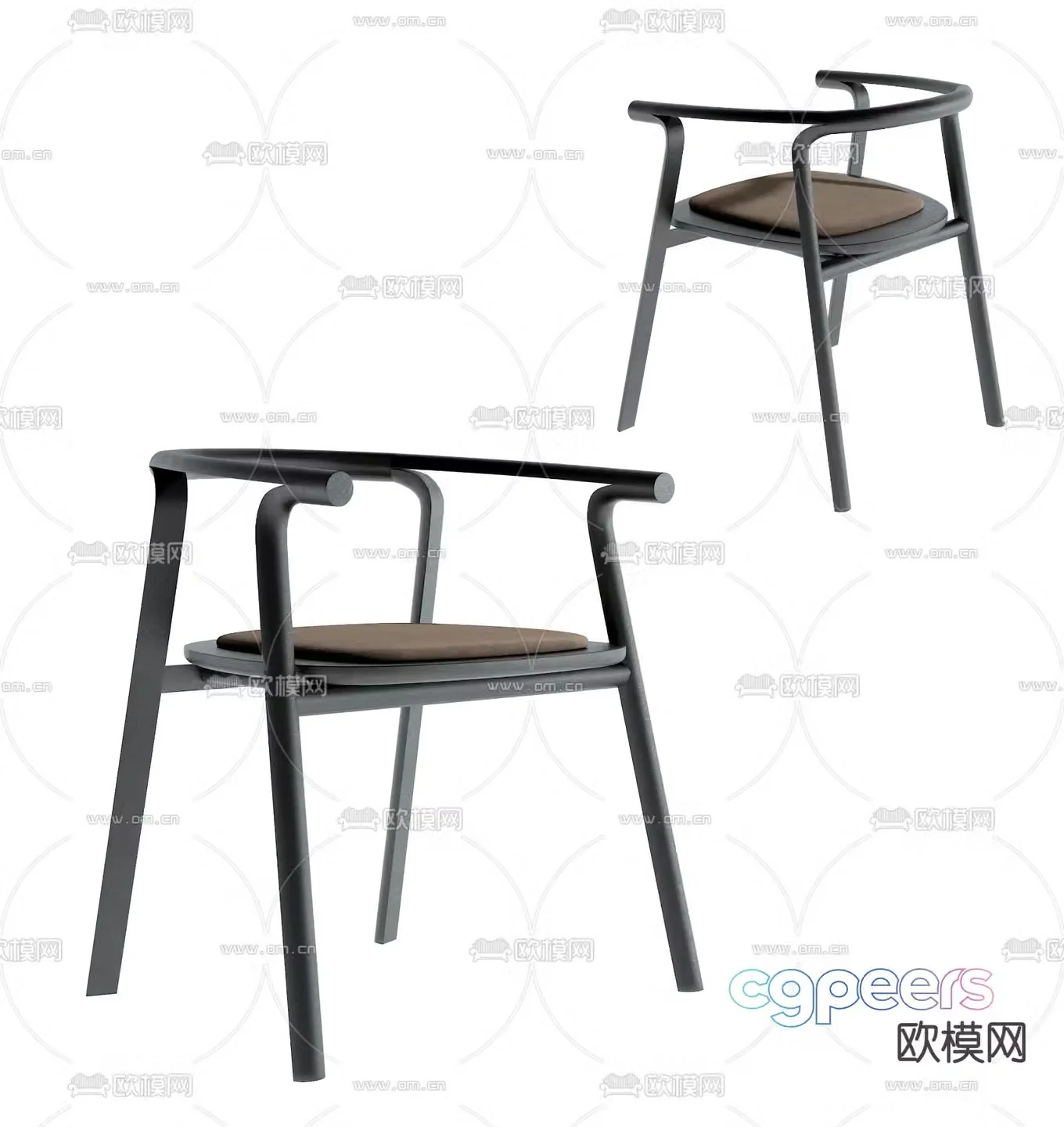 New Chinese style chair dining chair 3d model