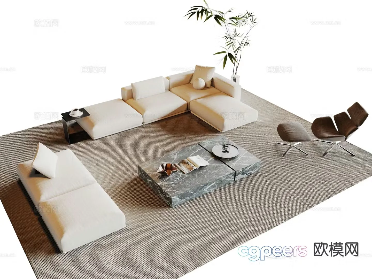 Modern sectional sofa 3d model