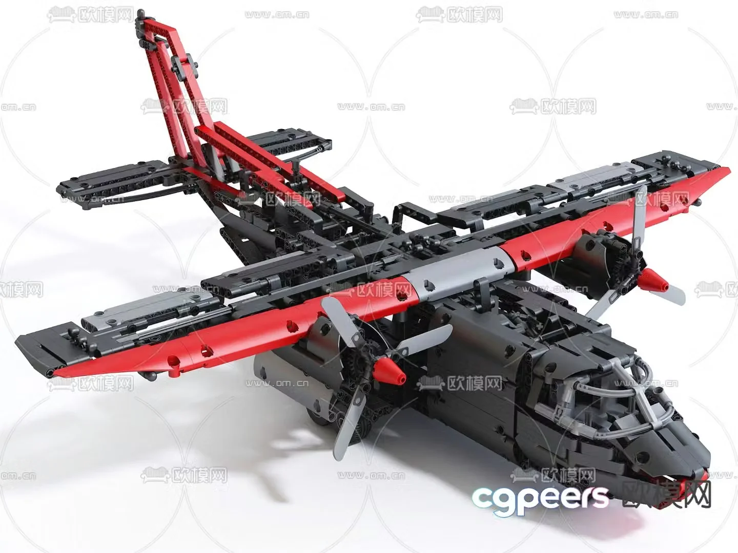 Building block airplane toy 3d model