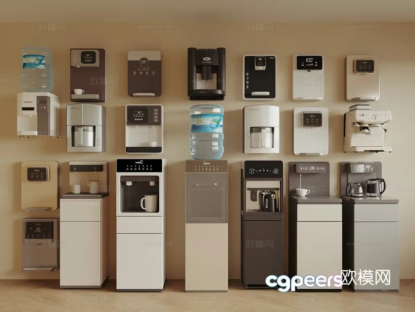 Water dispenser Water dispenser Direct water dispenser Pipeline machine Tea bar machine Wall-mounted water dispenser 3D model