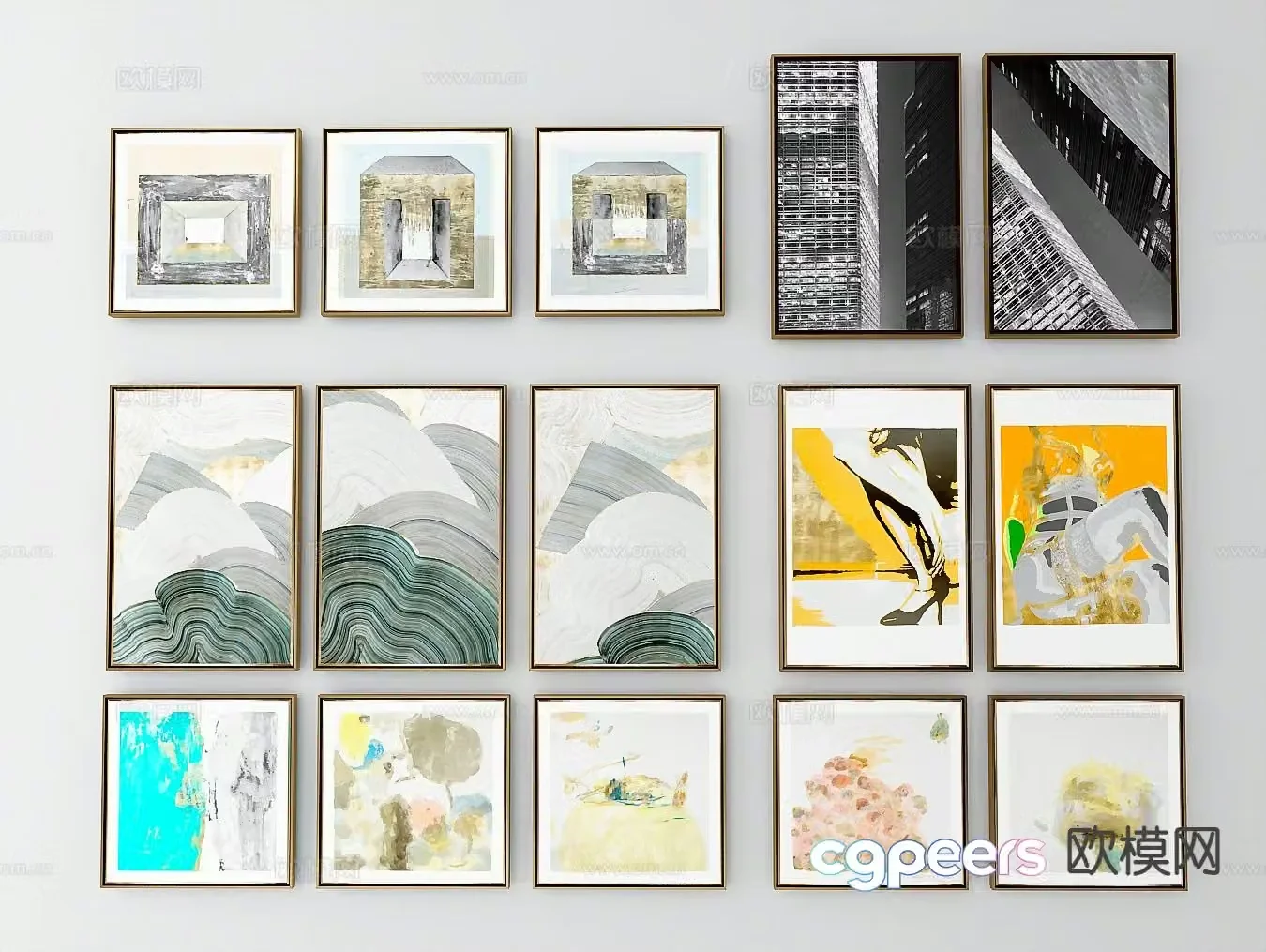 Modern art painting decorative painting 3d model