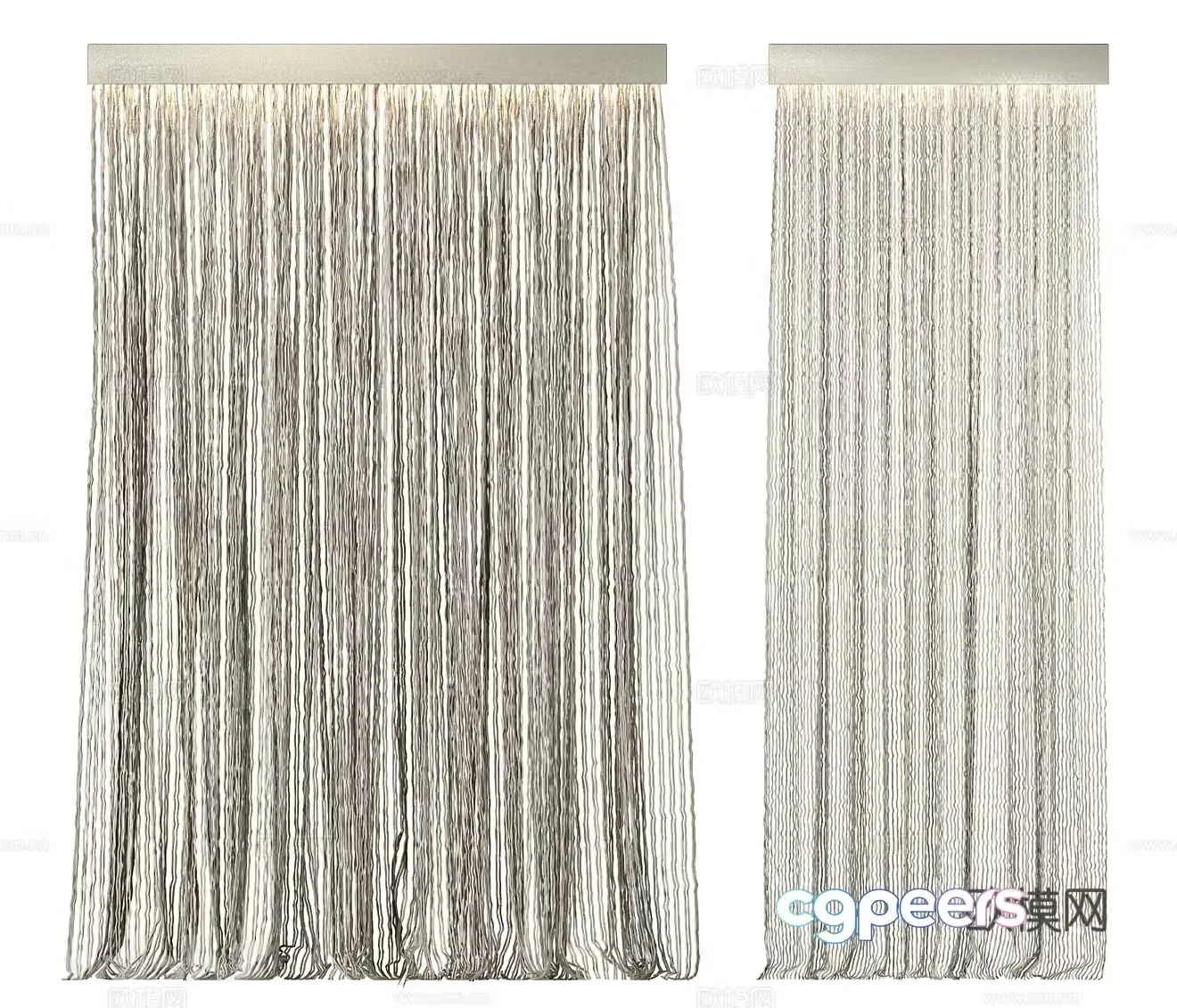 Fabric curtains Hotel curtains B&B curtains Gauze curtains Door curtains Cloth curtains Draw curtains Shower curtains 3D model