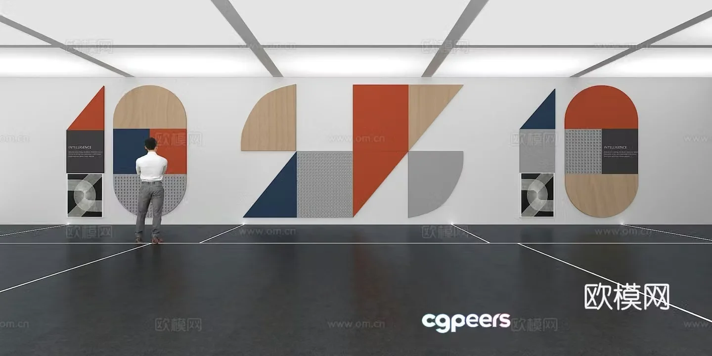 Cultural wall Corporate culture wall Display wall Classroom Exhibition hall Campus culture Corridor 3D model