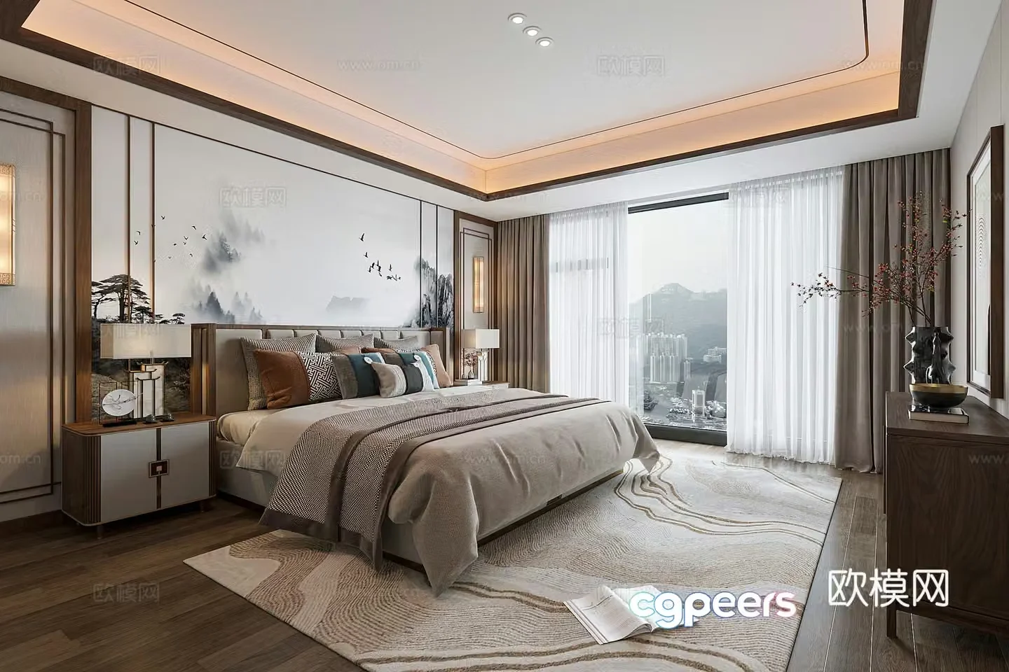 New Chinese bedroom 3D model