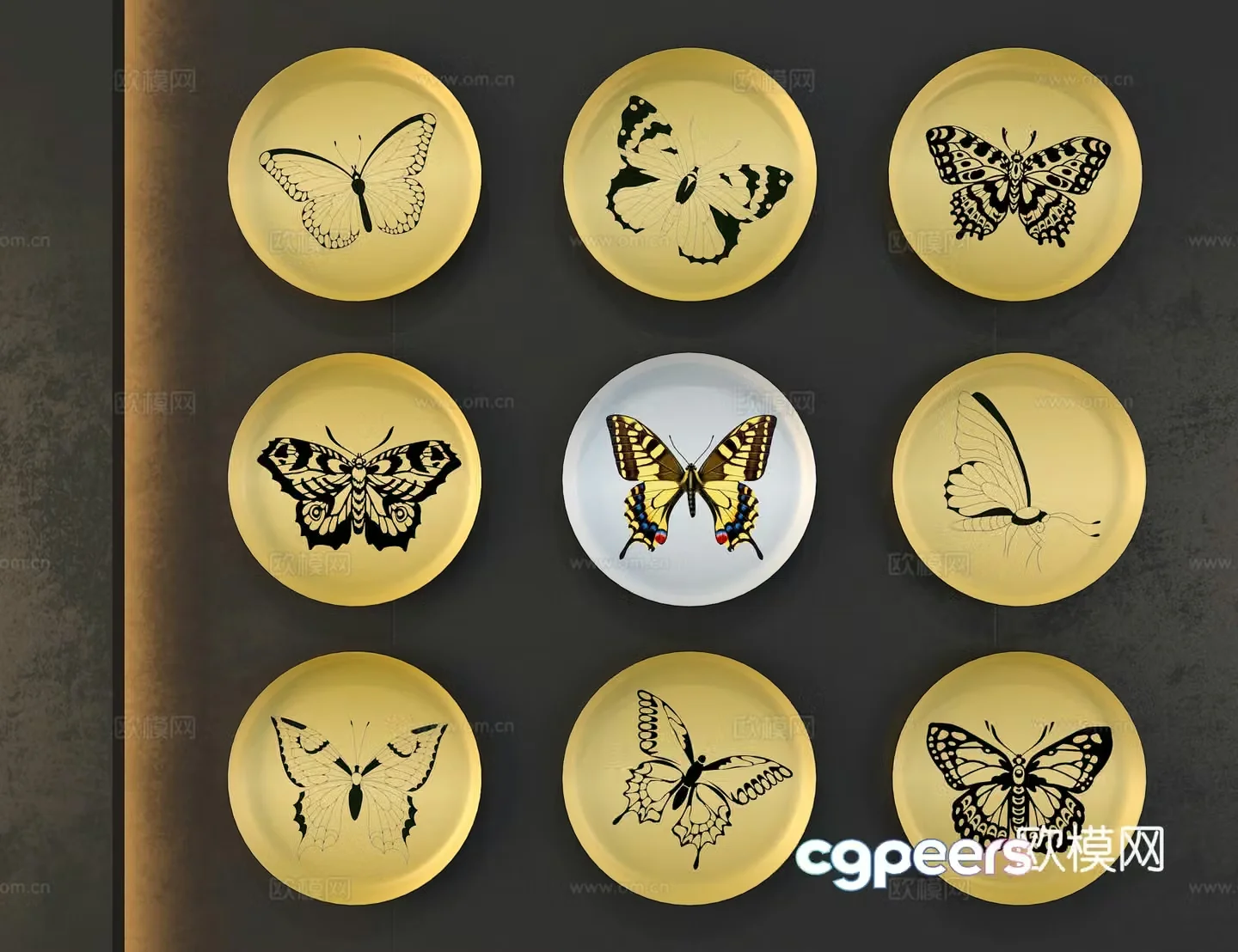 3D model of dish wall decoration