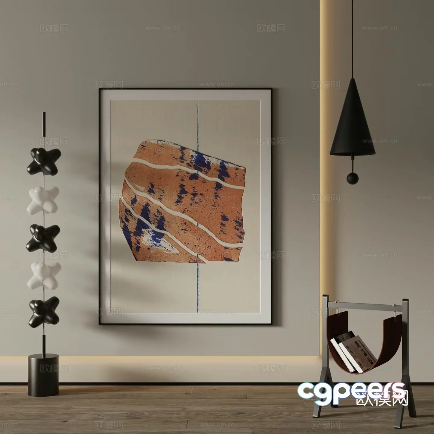 Modern Art Painting Decorative Painting 3D Model