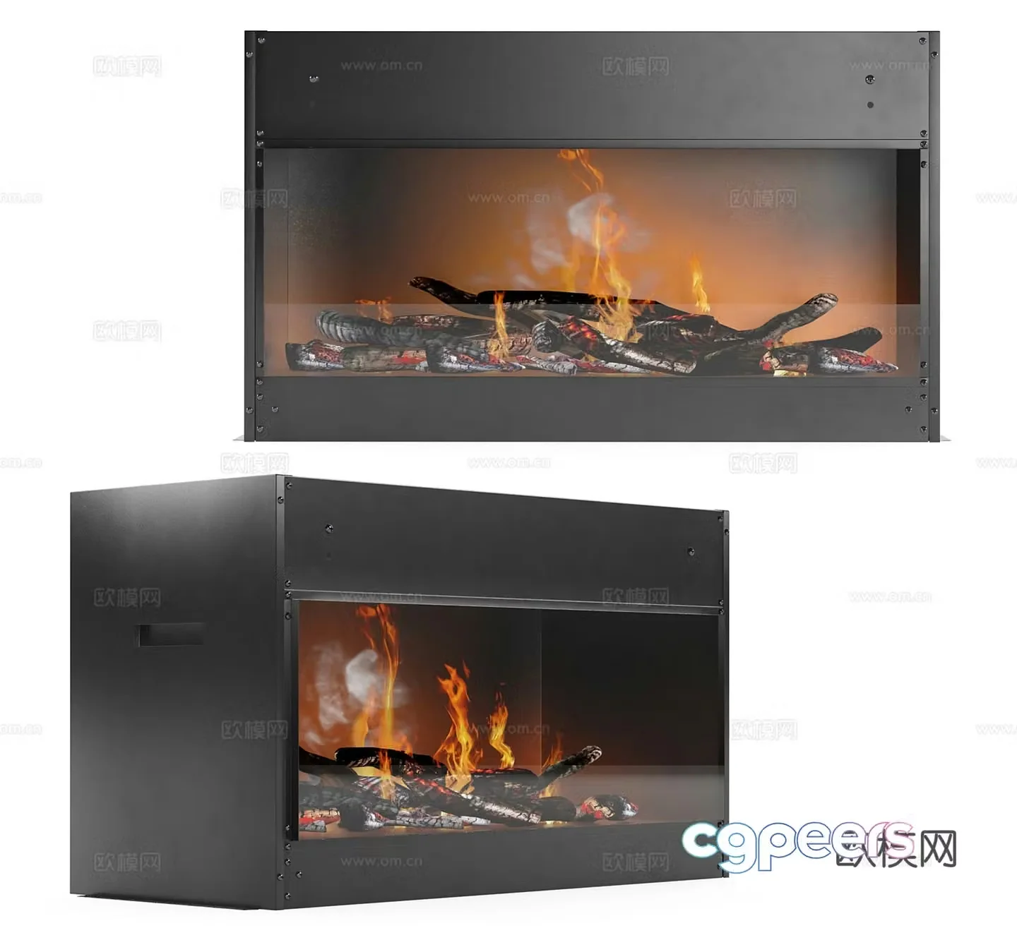 Modern fireplace 3d model