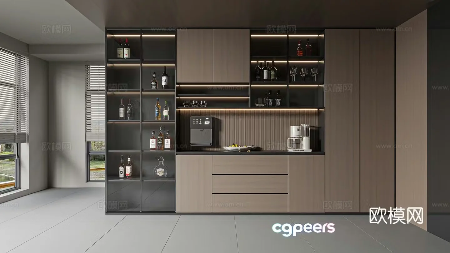 Modern Italian wine cabinet 3D model