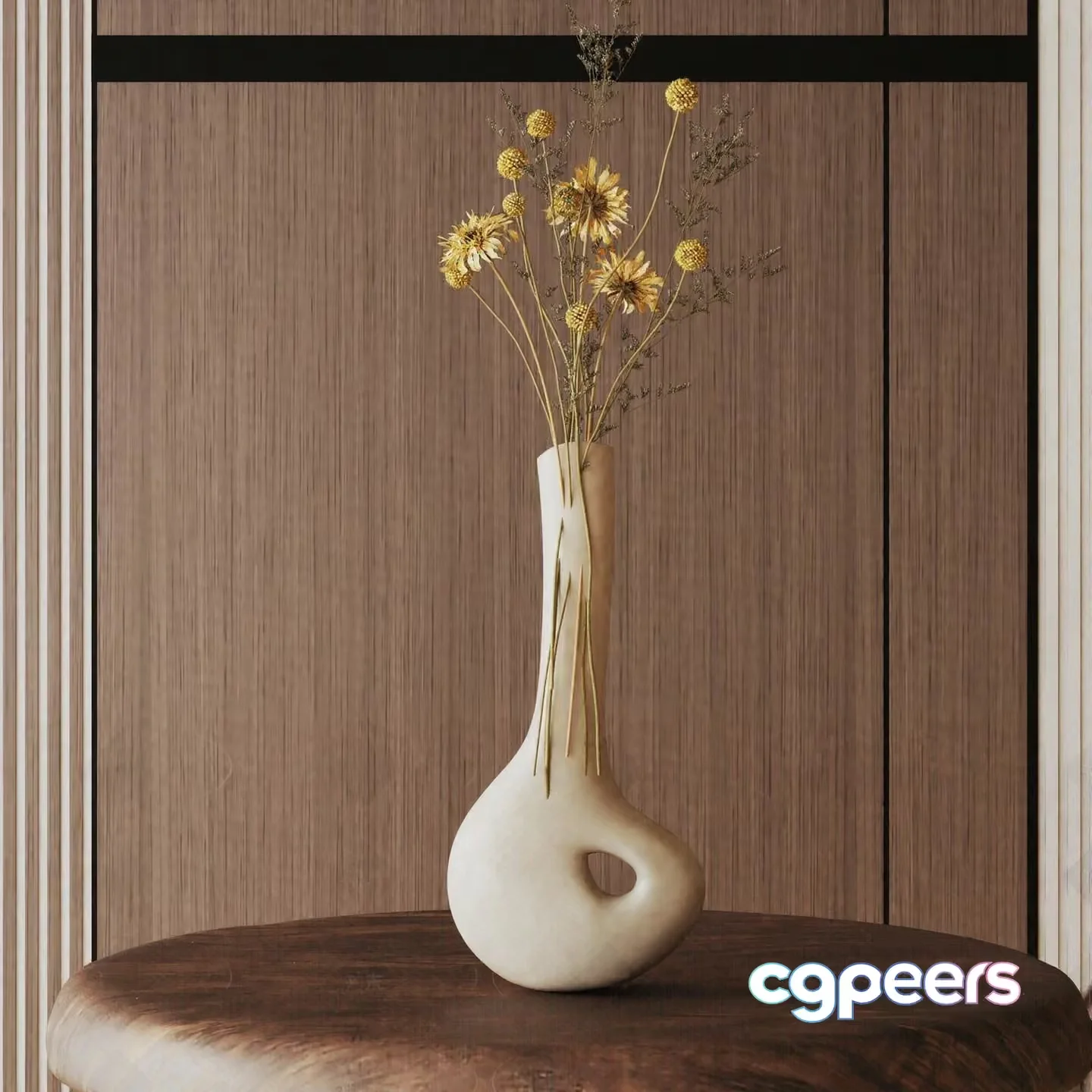 Modern White Vase 3D Model – 19053 – VRAY Render